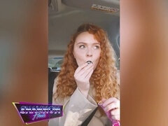 Badkamer, Brits, Hakken, Openbaar, Roodharige vrouw, Kousen, Bekijker