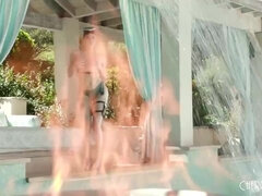 Deep Diving Into Busty Kenzie Anne - outdoor poolside hardcore with cumshot