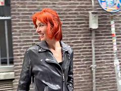 Sex Shop Trip Leads to Tall Skinny Redhead MILF Takes Big White Dick Ass to Mouth