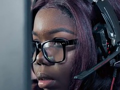 Grote lul, Zwart, Zwart, Interraciaal, Tepels, Doordringend, Tatoeage, Tiener