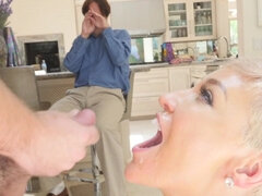 Store pupper, Blond, Kukk suging, Bakfra, Ansiktssperm, Hd