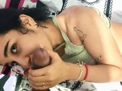 Carahoney's intense struggle with this guy's thick shaft that ejaculates multiple times