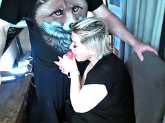 Sexy pranks of a mature married couple on the balcony