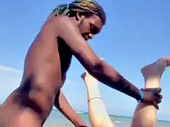 Leie, Strand, Britisch, Paar, Schwarz, Hardcore, Interrassisch, Reiten