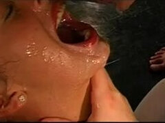 Skinny 80s blonde chick is deepthroats three big dicks in classic porn video