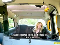 Faux cab Sexy British chick fucks taxi driver to waste some time before her flight