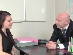 Sexy French social worker drilled by boss in the ass