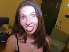 항문, 흑갈색 머리, 커플, 사정 샷, 여자친구, 힐, 밀프, 보지