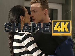 Caught in the act: Watch this mature busty babe get punished with a right hook