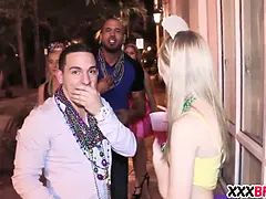 Splendid homies fuck at mardi gras