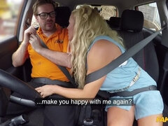 Sloppy titwank and backseat blowjob