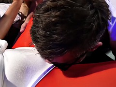 Anal, Gros seins, Sucer une bite, Homosexuelle, Domestique, Collant, Suçant, Plan cul à trois