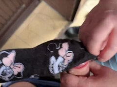 Paar, Füsse, Fussjob, Deutsch, Selbstgemacht, Lecken, Sklave, Socken