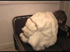 Diana in a Fur Coat Bondaged Cleavegagged