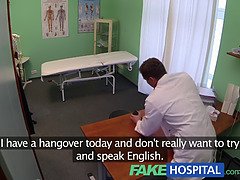 Watch Jess West scream in pleasure as fakehospital doctor slides his big tool inside her small tits and pussy