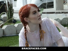 Cherry Fae gets her pale face covered in cum after a hardcore fuck