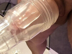 Amatorka, Duży kutas, Wytrysk, Włochaty, Masturbacja, Solo