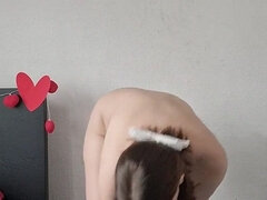 Bbw, Veľký zadok, Brunetka, Dildo, Žena, Masturbácia, Prirodzené prsia, Sólo