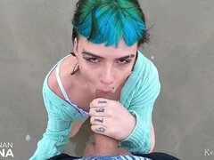 Hot Brazilian Teen Fucks in Uber Ride to Beach - Petite Girl Moans Loud in Doggy Style