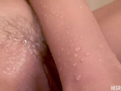 Brunette, Sød, Behåret, Lille kvinde, Fisse, Bryster