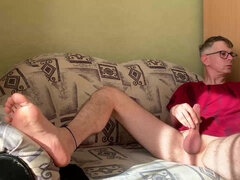 Amatőr, Európai, Lábfej fétis, Meleg, Maszti, Egyedül