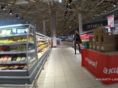 Public SuperMarket Pussy Flashing - Brunette Russian Milf Exhibitionist