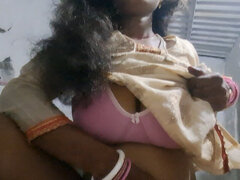 큰 음경, 커플, 핸드잡, 집에서 만든, 인도인, 젖가슴