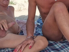 Nudist Beach Stripchat Sex Show, Gigi and Dave, Shemale Girlfriend Outdoor Encounter