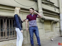 18 let, Velké péro, Blondýna, Detailní, Na obličej, Hd, Ruské, Teenka