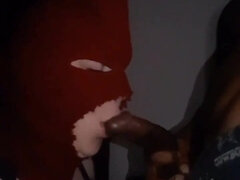 Snowbunny drinks ginormous BIG BLACK COCK raw muddy insatiable inhale gasping bj