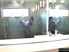 Grosse bite, Gros seins, Blonde, Sucer une bite, Tir de sperme, Faciale, Pov, Nénés