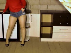 Stor rumpe, Erotisk, Hæler, Jeans, Retro