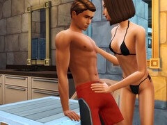 Sims 4, small tits, cum inside pussy