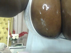 Black BBW Teasing and Bouncing Her Tits