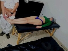 Sweetcouplestories enjoy a foot soak and rubdown, with him sucking her toes and cumming on her feet