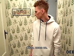 Candy Kays husband lets the debt collector fuck her tight holes