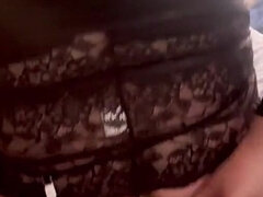 Caged Trans Girl Trys on New Lingerie and Cums