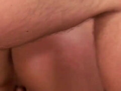 Beautiful brunette teen fucks with two hot males