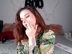 Hot tattooed girl in sexy underwear smoking compilation