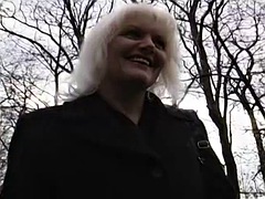 Old german lady in stockings loves to ride loaded cock