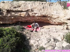 Amateur, Playa, Rubia, Coche, Desnudo, Al aire libre, Público, Tatuaje