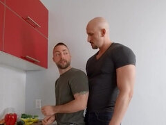 Jeremy London and Finn Harding sneaking up on the others