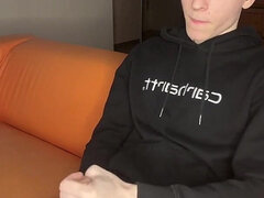 18, Amatorka, Duży kutas, Wytrysk, Gej, Obciąganie, Chudy, Solo