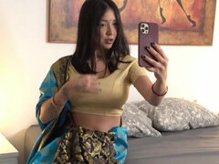 Very busty Indian babe gets caught by her stepbrother