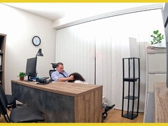 Geschnappt, Domination, Brille, Hd, Natürlichen titten, Büro, Schreiend, Strümpfe