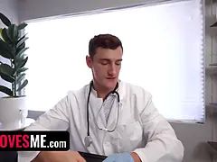 My step-sister helps me cum to cure my infrequent condition