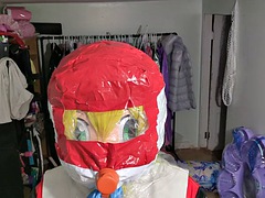 PVC Cosplay Kigurumi Breathplay in a Homemade Hood Long Version