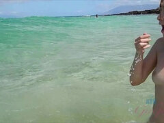 Amaterji, Plaža, Nude, Olje, Zunaj, V javnosti, Kajenje, Mokra