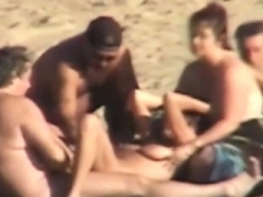 Outdoor orgy on the beach