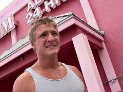 Real straight jock gloryhole gets bj before cumming in mouth